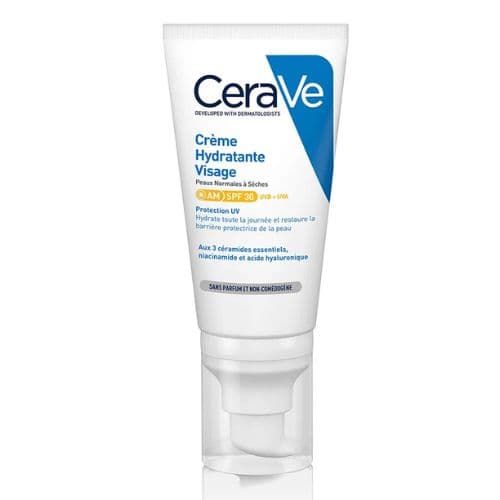 CERAVE Crème Hydratante Visage SPF30 à la niacinamide et acide hyaluronique--52 ml