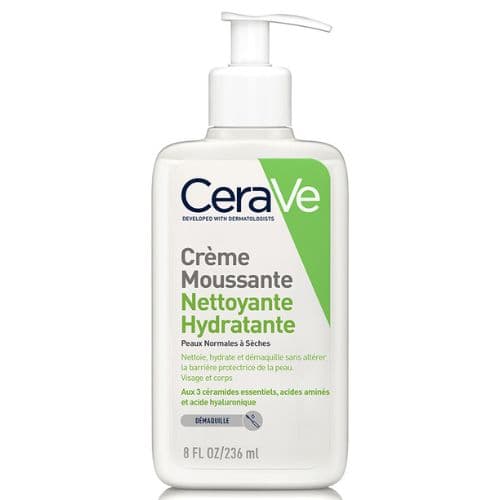 CERAVE Crème Moussante Nettoyante Hydratante à la niacinamide et acide hyaluronique 236 ml