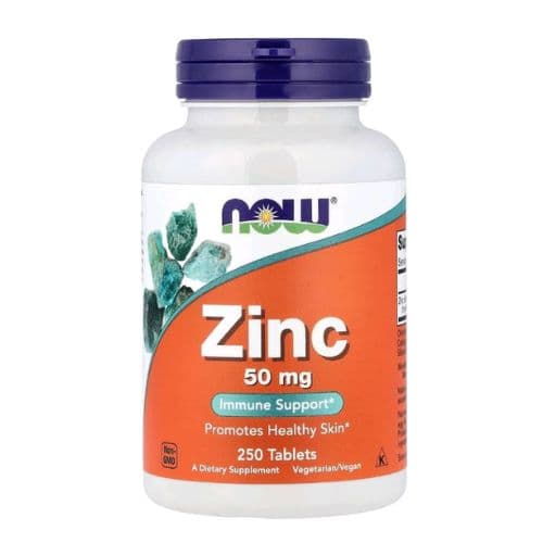 Complément alimentaire Zinc 50 mg de NOW Foods pour soutenir le système immunitaire et la santé de la peau 250 Comprimés