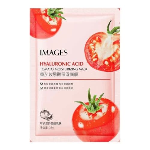 Masque visage en tissu hydratant à la tomate et acide hyaluronique 25g