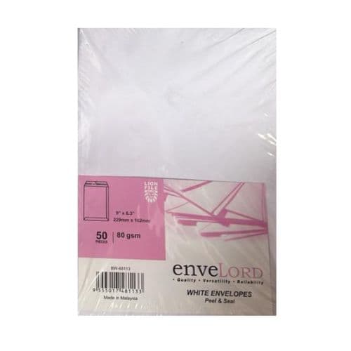 Enveloppes A5 blanc auto-adhésive 80g ENVELORD 50 pieces