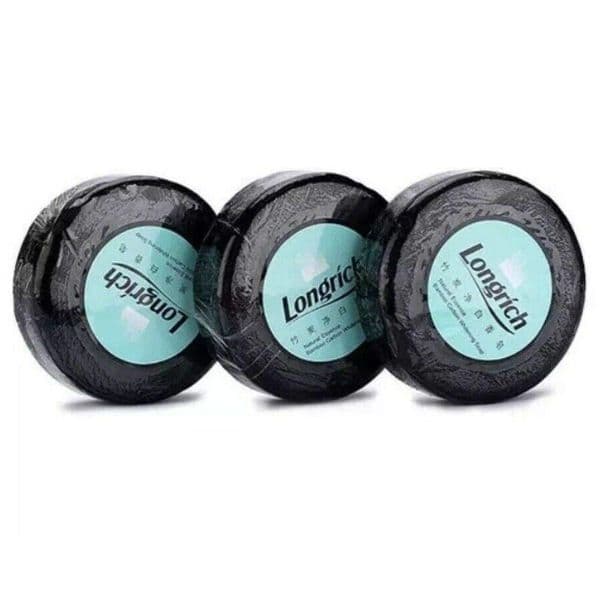 Longrich Savon Noir au Charbon de Bamboo Essence Naturelle 300g (3x100g)