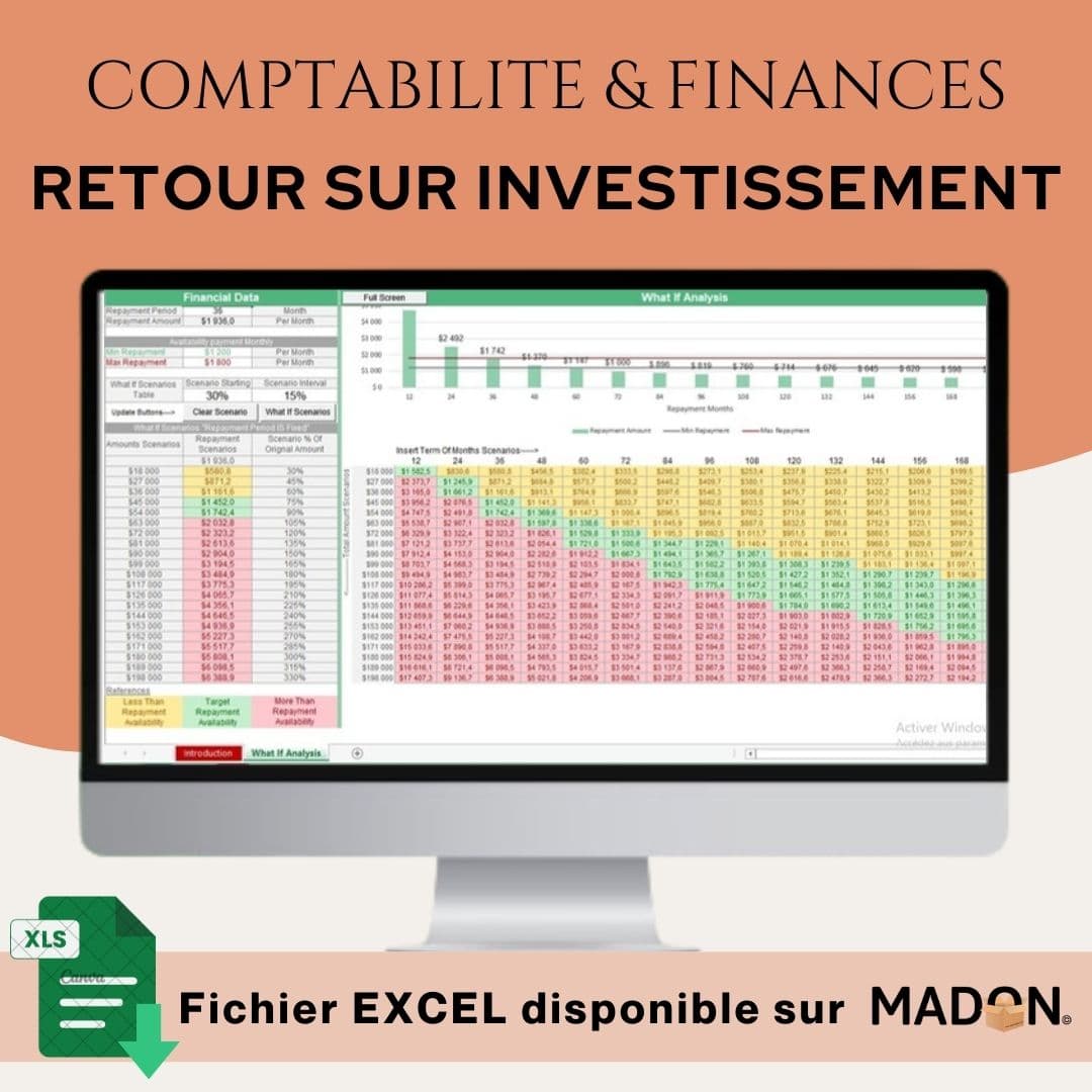 Modèle Excel de Comptabilité & Finances Axé sur le Retour sur Investissement