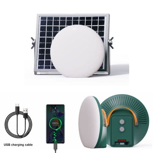SEM Lampe solaire portable 600 Lumens / 6W Panneau solaire, 5000mAh Batterie, Modèle SEM-50, Garantie 12 mois