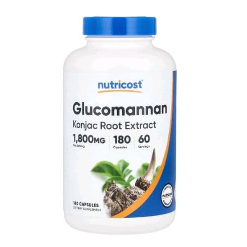 Complément alimentaire à base de fibres hydrosolubles Glucomannan Konjac Root Extract NUTRICOST 180 gelules