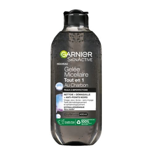 Gelée Micellaire Tout en 1 au Charbon contre les points noirs GARNIER 400ml