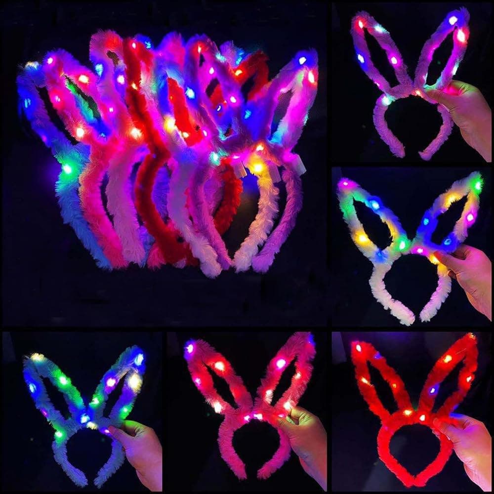 Serre-tête oreilles de lapin LED