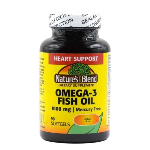Complement alimentaire à l'huile de poisson oméga-3 1000mg NATURE'S BLEND 90capsules molles
