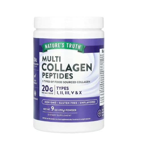 Complément alimentaire en poudre de peptides de multi-collagène conçu pour soutenir la santé NATURE'S TRUTH 255g